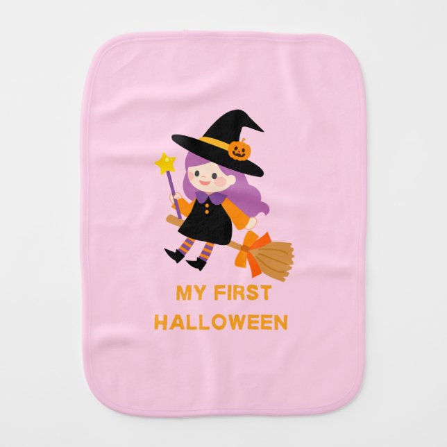My first halloween baby burp cloth (Front)