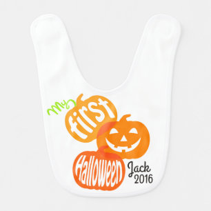 My First Halloween Bib w Pumpkins Persoanlized