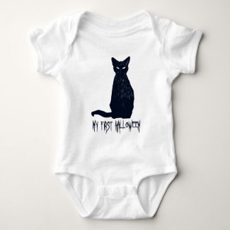 My First Halloween Black Cat Baby Bodysuit