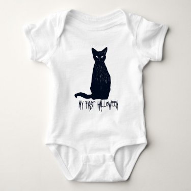 My First Halloween Black Cat Silhouette