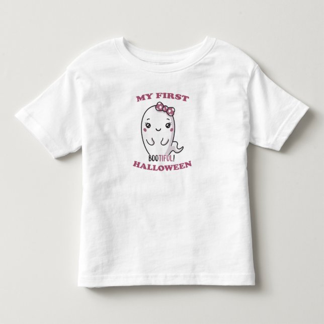 My First Halloween, Bootiful Cute Baby Girl 2023 Toddler T-shirt (Front)
