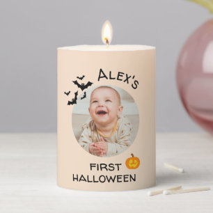 My First Halloween Candle Custom Photo