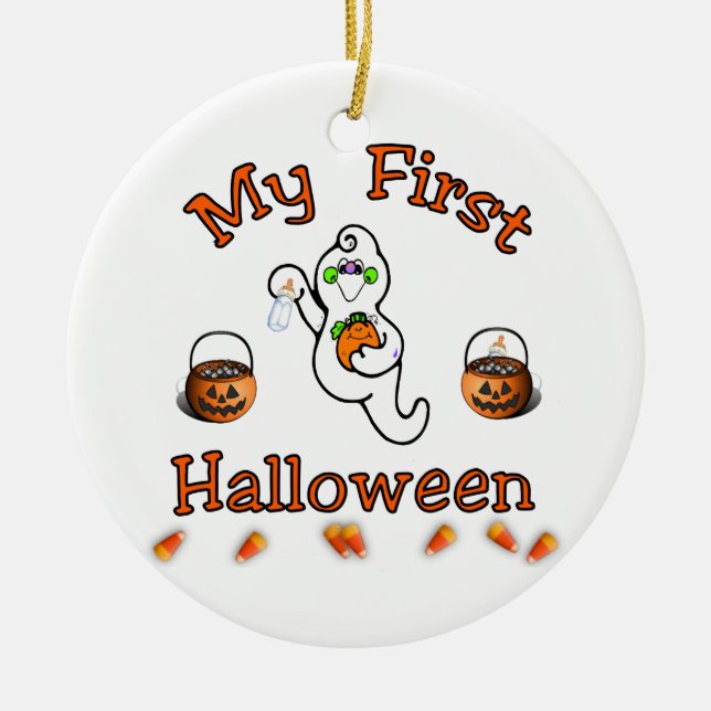 My First Halloween Ceramic Ornament (Front)