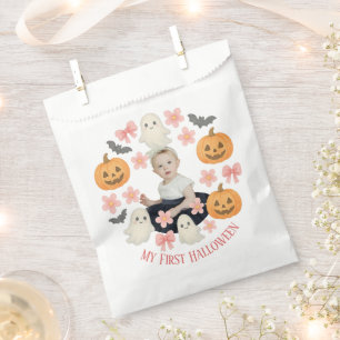 My First Halloween   Cute Pumpkin & Ghost Wreath  Favor Bag