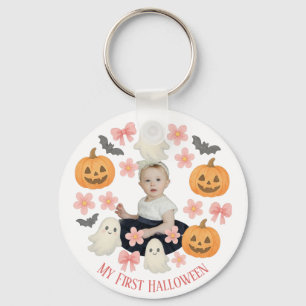 My First Halloween   Cute Pumpkin & Ghost Wreath - Keychain