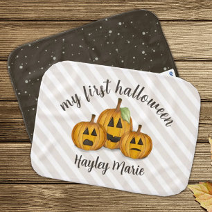 My First Halloween Cute Pumpkin Jack O'lanterns Baby Burp Cloth