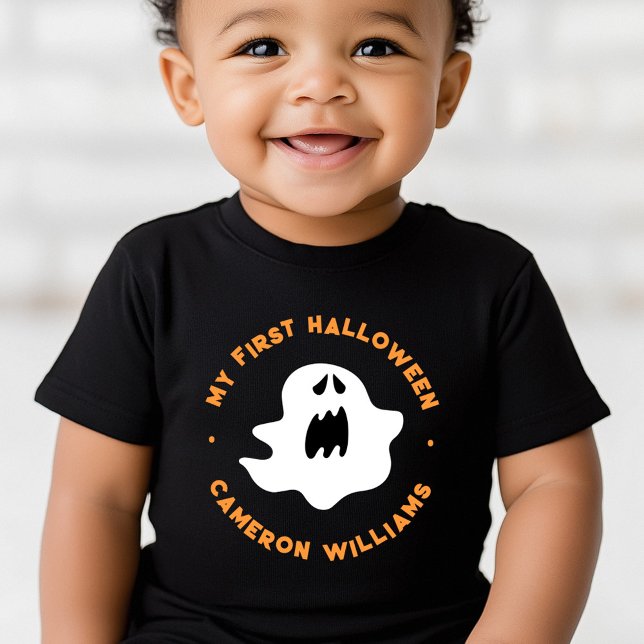 My first Halloween cute spooky cartoon ghost Baby T-Shirt (My first Halloween cute spooky cartoon ghost Baby T-Shirt)