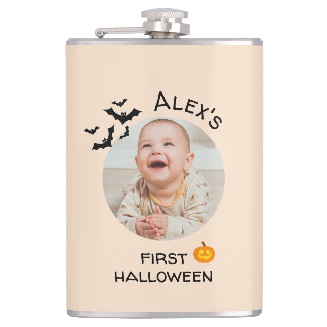 My First Halloween Flask | Custom Kid Photo  (Front)