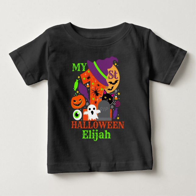 my first Halloween | happy halloween  | Baby T-Shirt (Front)