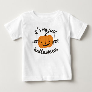 My First Halloween Happy Orange Pumpkin Baby Boy T-Shirt