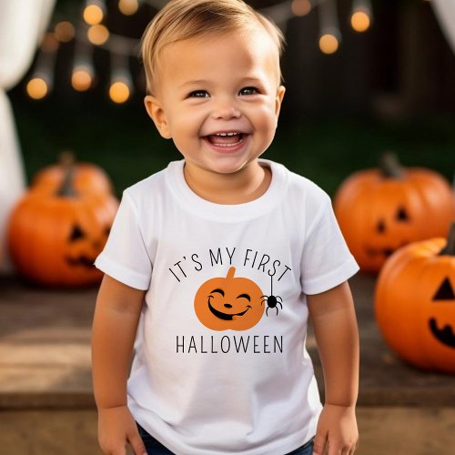 My First Halloween Happy Pumpkin Baby T_Shirt