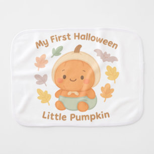 My First Halloween Little Pumpkin Cute Baby Gift Burp Cloth