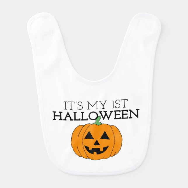 My First Halloween My First Halloween Pumpkin Baby Bib (Front)