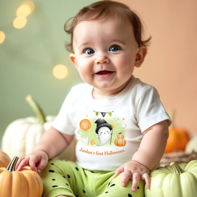 My first Halloween Name Cute Ghost Baby T-Shirt (My first Halloween Name Cute Ghost Baby T-Shirt)