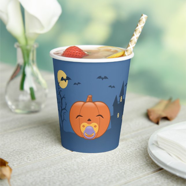 My First Halloween Pacifier Pumpkin Paper Cups (Insitu)