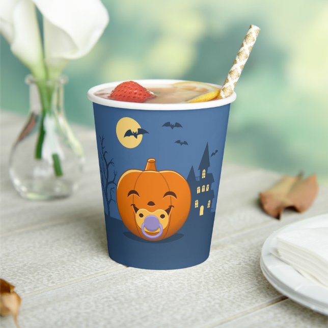 My First Halloween Pacifier Pumpkin Paper Cups (Insitu)
