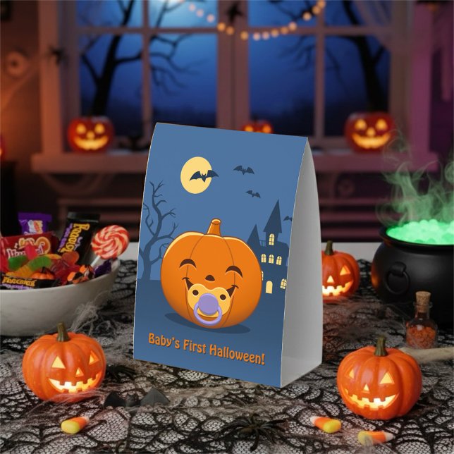 My First Halloween Pacifier Pumpkin Paper Table Tent (Creator Uploaded)