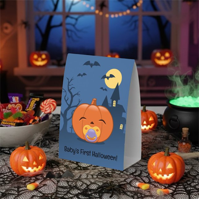 My First Halloween Pacifier Pumpkin Paper Table Tent (Creator Uploaded)