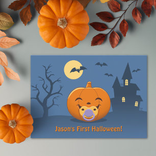 My First Halloween Pacifier Pumpkin Party Invitation