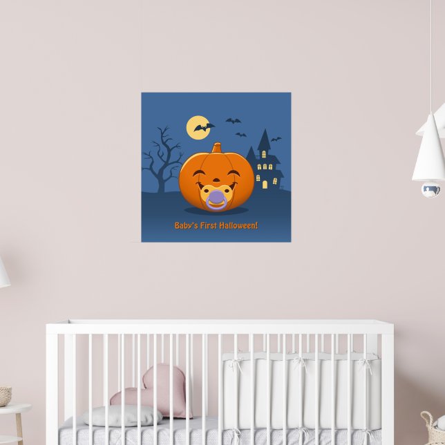 My First Halloween Pacifier Pumpkin Poster (Nursery 2)