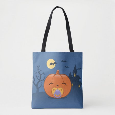 My First Halloween Pacifier Pumpkin Tote Bag