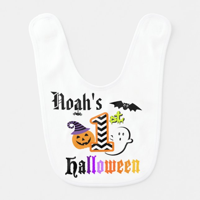 My First Halloween Personalized Bib (Front)
