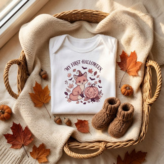 My First Halloween pink Baby Bodysuit