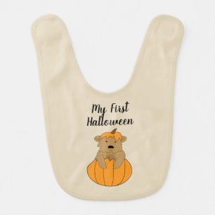 My First Halloween Pumpkin Bear Autumn Baby Bib