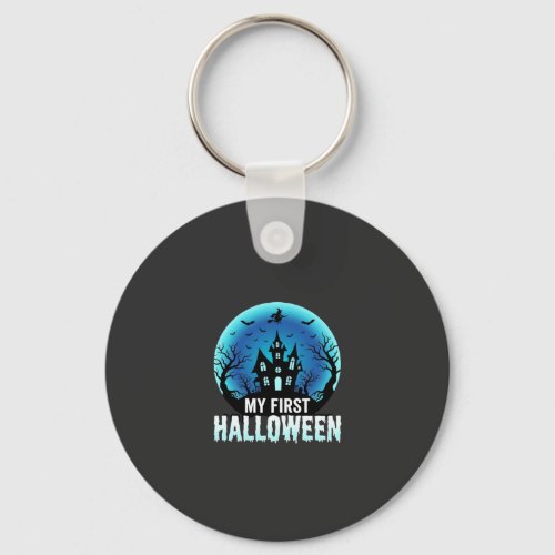 My First Halloween Spooky Haunted House Design_1 Keychain