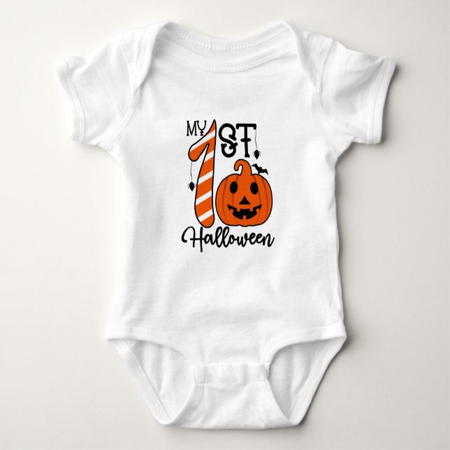 My First Halloween Trick or Treat costume Baby Bodysuit (Front)