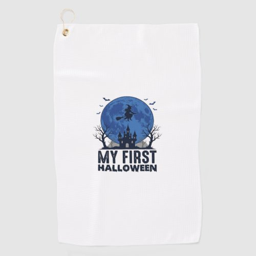 My First Halloween Vintage Engraving Kids Design_1 Golf Towel