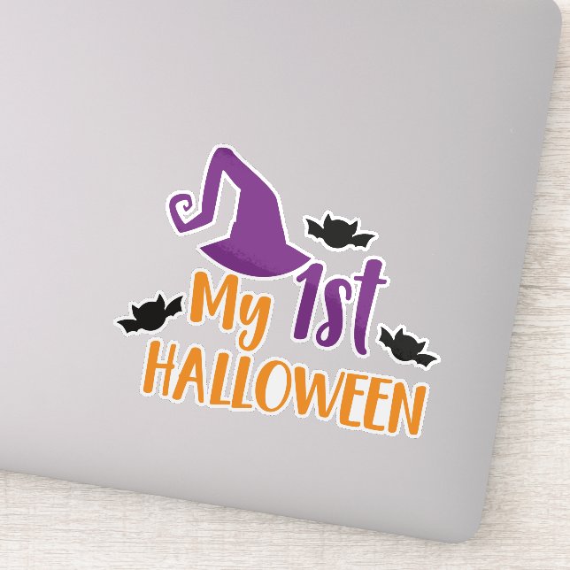 My First Halloween, Witch Hat, Pointy Hat, Bats Sticker (Detail)