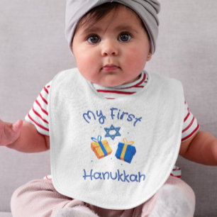 My First Hanukkah Baby Bib with Star of David 