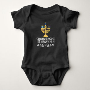 My First Hanukkah Festival Of Lights Menorah Baby Bodysuit