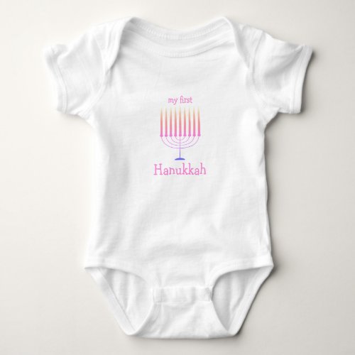 My First Hanukkah Menorah For Newborn Girl Baby Bodysuit
