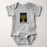My First Hanukkah Pop Art Menorah Baby Bodysuit<br><div class="desc">My First Hanukkah Pop Art Menorah</div>