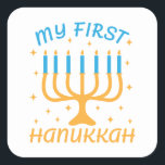 My First Hanukkah Square Sticker<br><div class="desc">My First Hanukkah</div>