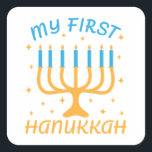 My First Hanukkah Square Sticker<br><div class="desc">My First Hanukkah</div>