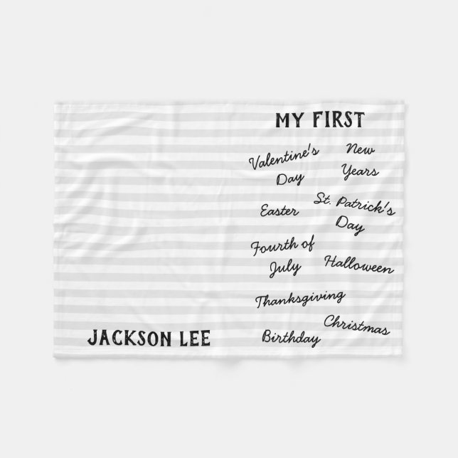 "My First" Holiday Milestone Baby Blanket (Front (Horizontal))