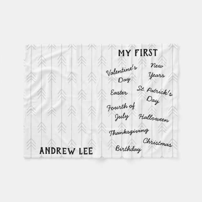 "My First" Holiday Milestone Baby Blanket (Front (Horizontal))