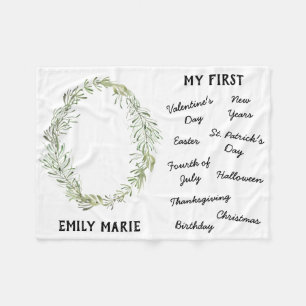 "My First" Holiday Milestone Baby Blanket