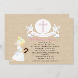 My First Holy Communion Girl Kneeling Invitation