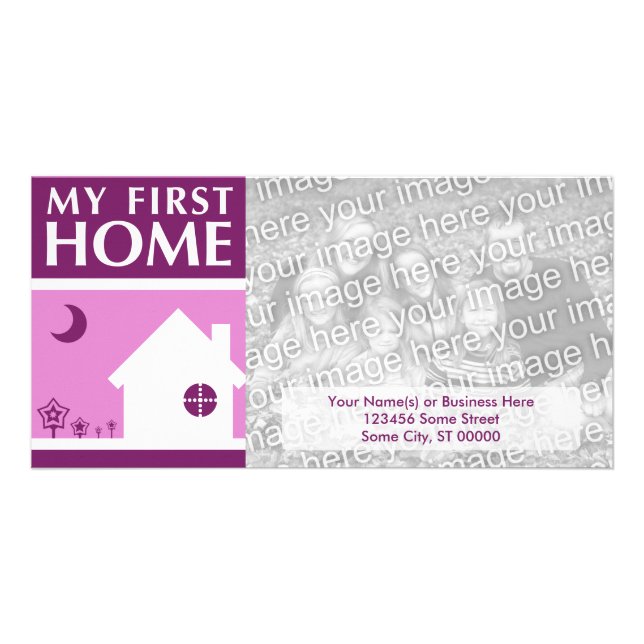 my first home (mod mauve) card (Front)