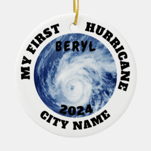 My First Hurricane Beryl Custom City Name Ceramic Ornament