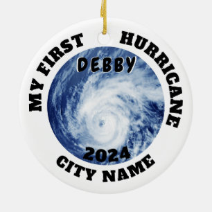 My First Hurricane Debby Custom Florida City Name Ceramic Ornament