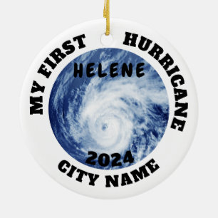 My First Hurricane Helene Custom City Name Ceramic Ornament