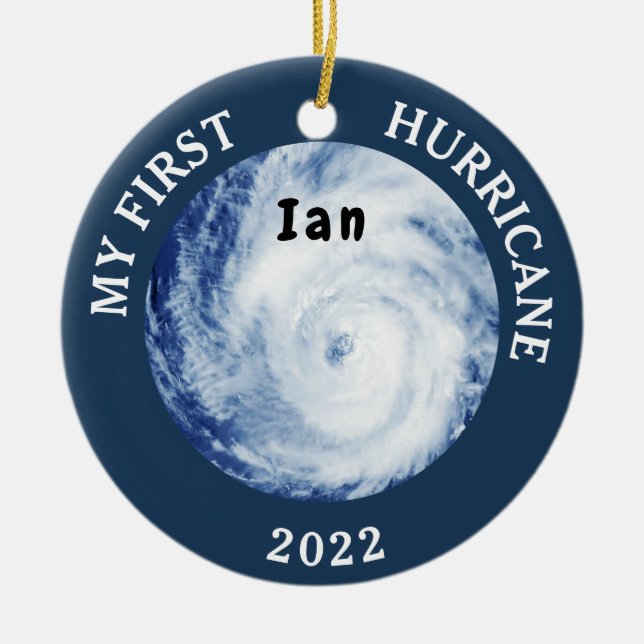 My First Hurricane Ian 2022 Ceramic Ornament (Front)