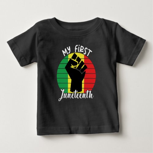 My First Juneteenth  Retro African Black Kids Baby T_Shirt