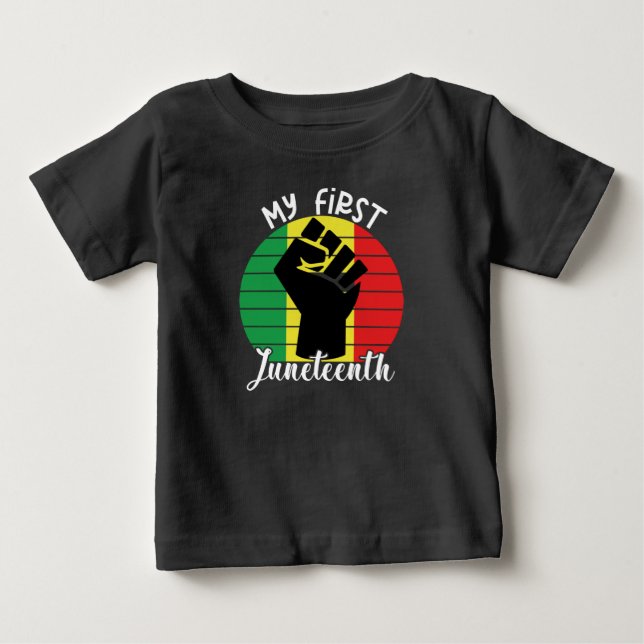 My First Juneteenth , Retro African Black Kids Baby T-Shirt (Front)