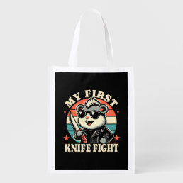 My First Knife Fight - Cool Hamster Grocery Bag